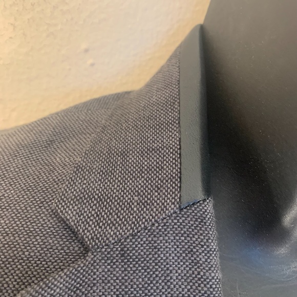 Calvin Klein Linen and Vegan Leather 2 Button Blazer Small ~36R 100% linen - Picture 4 of 5